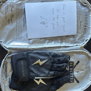 Bruce Bolt YS Batting Gloves (New)- black