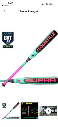 2026 Louisville Slugger Supra Composite USSSA Certified Bat (-10) 18 oz 28" (Used for one game!)