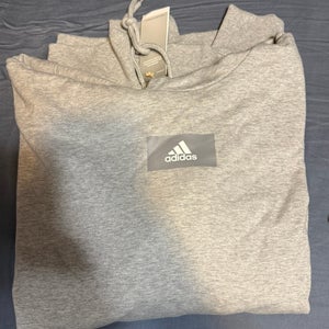 Men’s Square Logo Adidas Hockey Hooded Sweatshirt