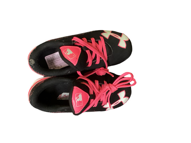 Used Under Armour Armour Bound Bb Sb Cleats Black And Pink Youth 11.0 11613-s000179096