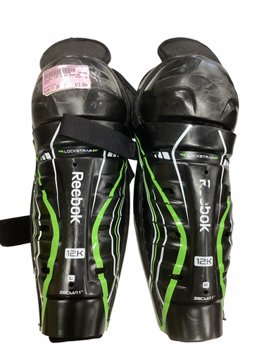 Used Reebok 12k Junior Shin Guards Black 11" 11613-s000182981