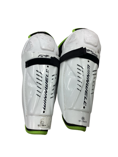 Used Winnwell Amp 500 Junior Shin Guards White 10" 11613-s000169108