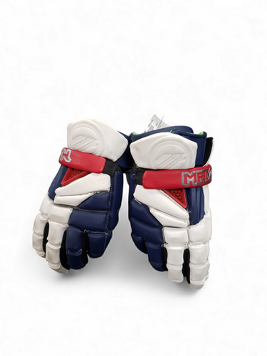 Used Maverik Showtme Lacrosse Gloves Mens White And Red 12" 11849-s000013669