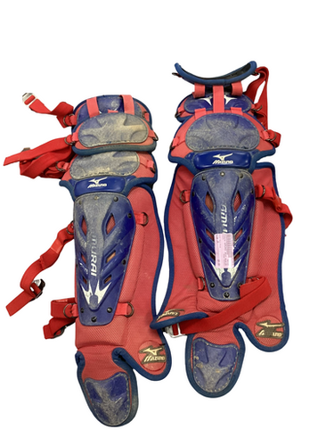 Used Mizuno Samurai Catchers Leg Guards Navy Blue Junior 11613-s000182292