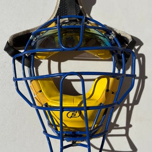 Force3 Defender Traditional Catcher's Mask Royal Blue/Yellow w/ Sun Visor/Case