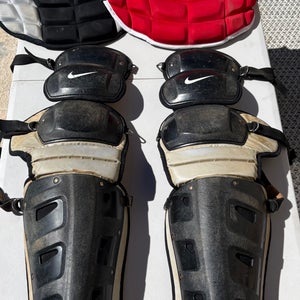Nike Vapor Adult Catcher's Gear Set – 16" Chest Protectors Black & Red & Leg Guards