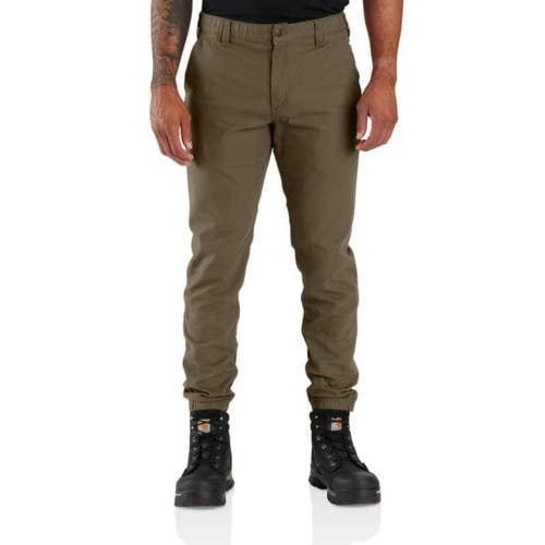 Carhartt Rugged Flex Jogger Pants Men's 34 Tarmac Canvas Tapered Leg POSH301