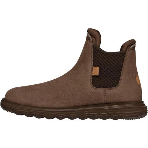 Hey Dude Branson 40187-255 Boots Men's Brown Leather Round Toe Chelsea MEW1212