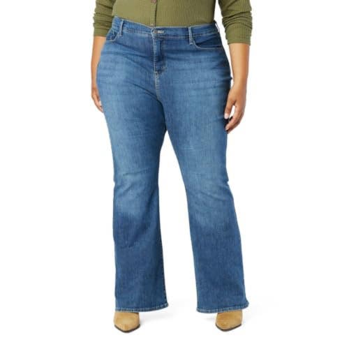 Levi Strauss Signature Gold Jeans Womens W27 Blue Totally Shaping Flared FROG494
