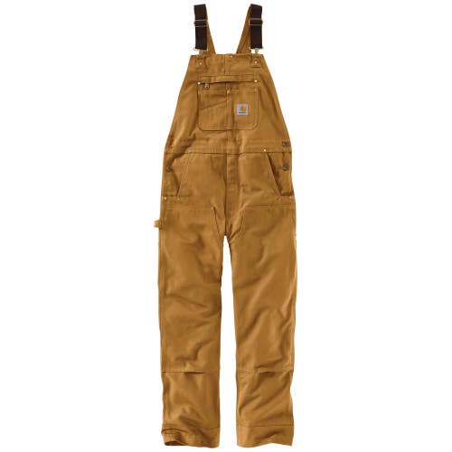 Carhartt Iconic R01 Duck Bib Overalls Men's Brown Adjustable Suspenders POSH295