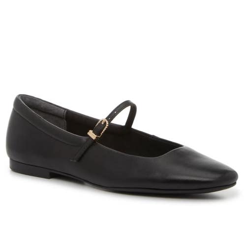 Dolce Vita Aileen Flats Women's 9.5 Black Leather Square Toe Mary Jane ZAP2578