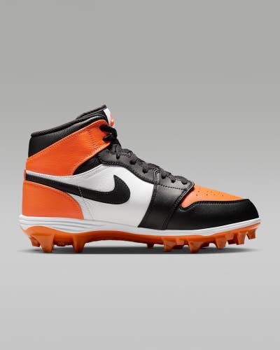 Nike Air Jordan 1 Mid TD FJ6805-801 Men's Starfish Black Football Cleat MEW1082