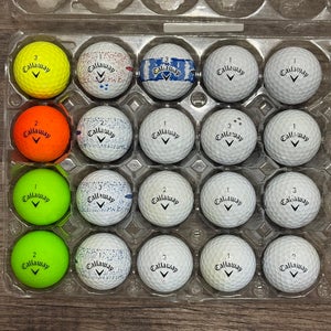 20 Callaway Supersoft Golf Balls - Some Colored and 360 Splatter Design (5A/4A)
