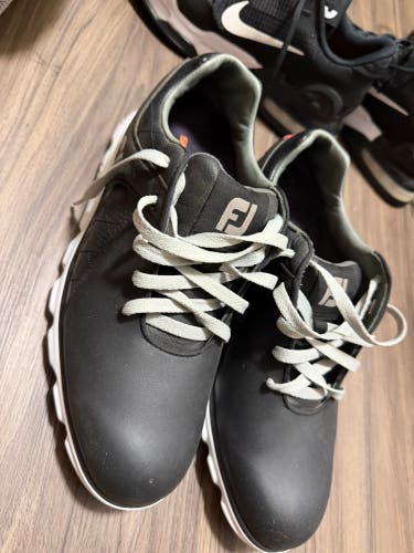 FootJoy Pro/SL Spikeless Golf Shoes Mens 8.5 Black Superfeet Insoles