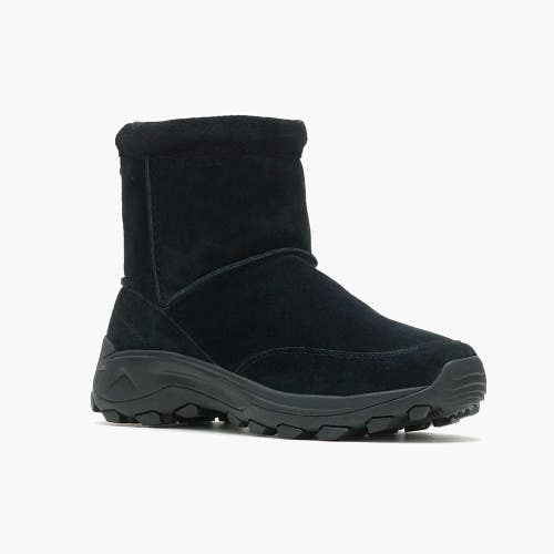 Merrell Winter J004555 Boots Men 8 Black Suede Leather Pull On Waterproof TF3936