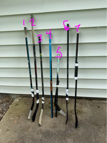 Broken hockey sticks
