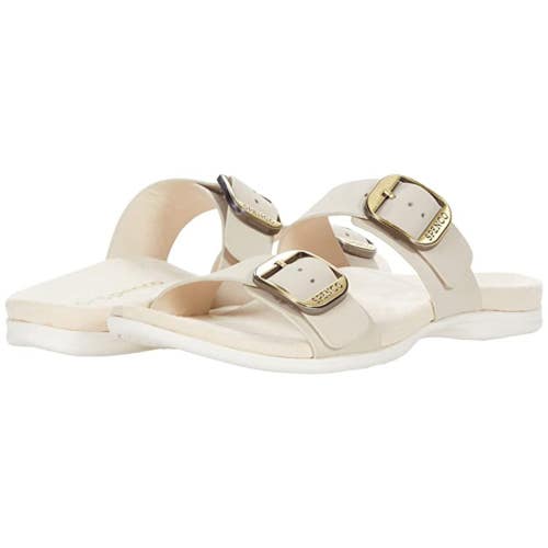 Spenco Vista Sandals Women's US 9 Wide Beige Leather Open Toe Slide HAWK701