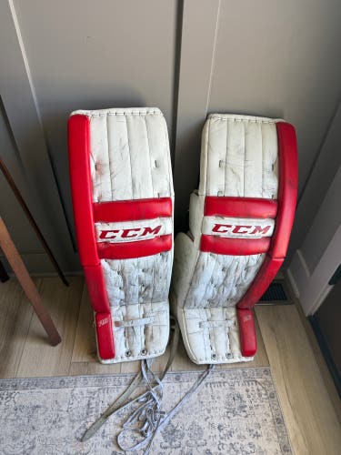 Ryan Larkin Miami RedHawks Game-Worn CCM Premier Pro LeFevre Goalie Pads — Approx. 34+2
