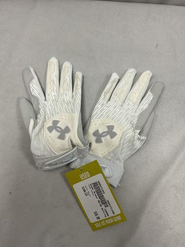 Used Under Armour Bb Sb Batting Gloves White Lg 11490-s000271443