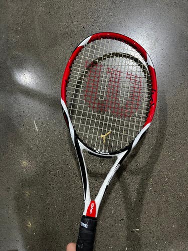 Used Wilson K Bold Adult Tennis Racquet Red 4 3 8" 11605-s000196028