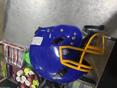 Used Schutt Recruit Hybrid Youth 2018 Fb Helmet Royal Blue And Yellow Md 11605-s000185127