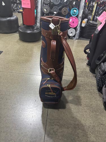 Used Ben Hogan Vintage Hillcrest Leather Bag Mens Cart Bag Navy Blue 11605-s000201994