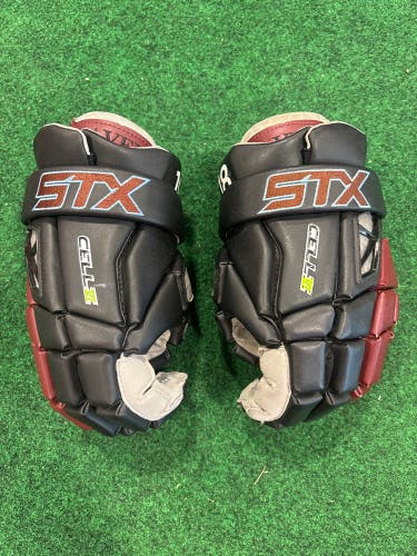 Marroon STX Cell VI Lacrosse Gloves (Used) Franklin Pierce | Large