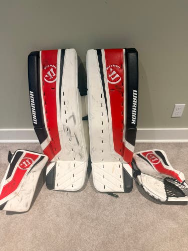 35" Warrior Ritual G2 Pro Goalie Leg Pads, Catcher & Blocker (Used)