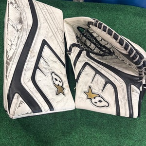 White Junior Brian's G-Netik X Goalie Glove & Blocker Set Regular (Used)