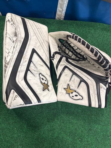 White Junior Brian's G-Netik X Goalie Glove & Blocker Set Regular (Used)