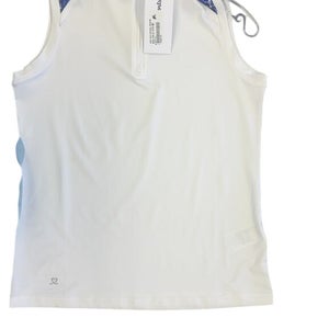 Daily Sports Sleeveless Quarter-Zip Golf Top White Purple Pattern Women's Size M-New