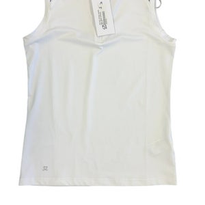 Daily Sports Women's Sleeveless Quarter-Zip Golf Top White Leopard Print Size S-New