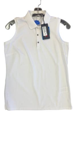 RLX Ralph Lauren Sleeveless Golf Polo White New with Tags Size S