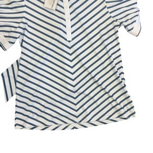 Daily Seoul Women's 12S Golf Polo Shirt Navy/White Striped New with Tags Size M-New
