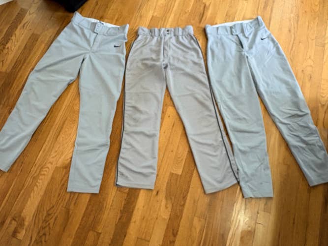 Gray Men's Nike Game Pants - 2 Sm + 1 Med. ($15 for 3)