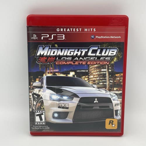 Midnight Club Los Angeles Complete Edition PlayStation 3 Greatest Hits CIB - VGC