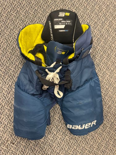 Junior Navy Small Bauer Supreme 3S Hockey Pants (Used)