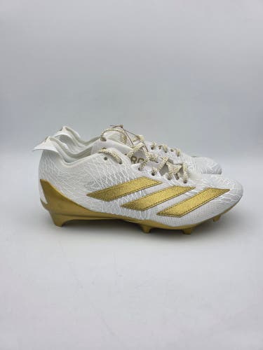 Adidas Men's Adizero Electric White Gold Metallic Cleats Shoes JH6254 Size 8