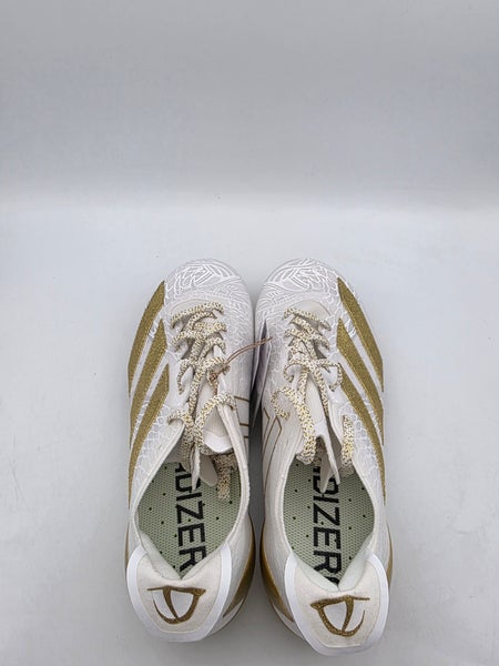 Size 8 - Mens Adidas Adizero Electric Football Cleats White Metallic Gold JH6254 Adidas Adizero Electric White Gold Metallic Cleats Men main image 4