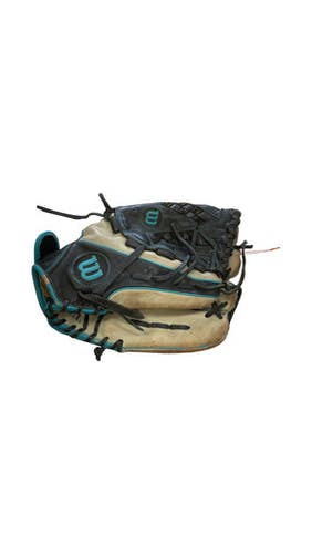 Used Wilson A800 Rh Throw Fastpitch Gloves Black 12 1 2" 11859-s000028902