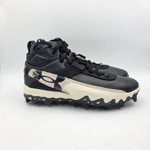 Under Armour Harper 10 Pro TPU Mid Black Baseball Cleats 6000715-001 Mens Sz 10