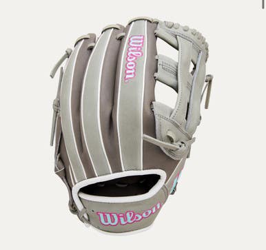 New Wilson A1000 DW5 BB/SB Glove RH Throw Grey 12" 11851-WILWBW10396012