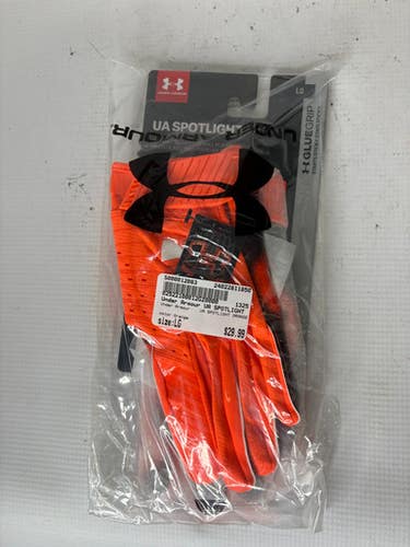 Used Under Armour Ua Spotlight Orange Lg Football Gloves 11850-s000012083