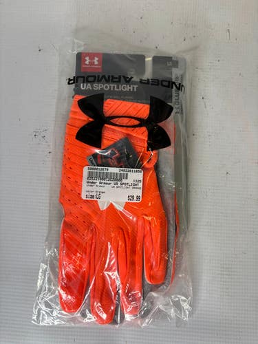 Used Under Armour Ua Spotlight Orange Lg Football Gloves 11850-s000012079