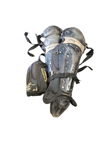 Used Easton Shin Guards Age 12 And Up Catchers Leg Guards Black Adult 11850-s000022018