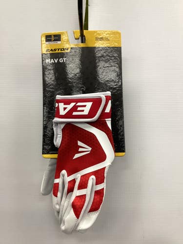 New Easton Mav Gt Bb Sb Batting Gloves White And Red Sm 11851-easmavgtybgwhrds
