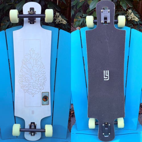 Landyachtz Drop Hammer Complete Longboard Skateboard White Pinecone 10” x 36.5”