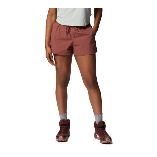 Mountain Hardwear Basswood Shorts Women's Small Clay Earth Smocked Waist UPS672