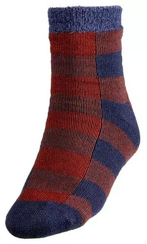 Northeast Outfitters Cozy Cabin Buff Mens Large Navy Red Check Crew Socks UPS614