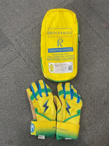 Used Bruce Bolt Creator Series Bb Sb Batting Gloves Green And Yellow Xl 11614-s000237761